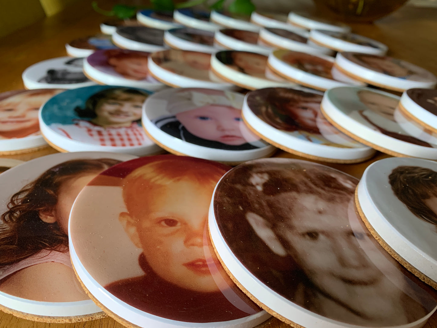 This family each got some memory coasters for their Christmas dinner.