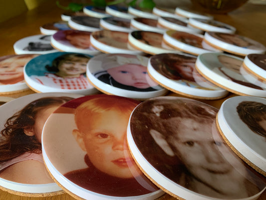 This family each got some memory coasters for their Christmas dinner.  